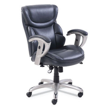 SertaPedic® Emerson Task Chair, Supports Up To 300 Lb, 18.75" To 21.75" Seat Height, Black Seat-back, Silver Base freeshipping - TVN Wholesale